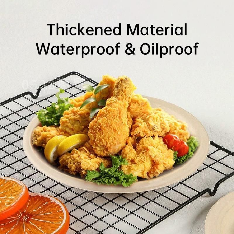 100x Biodegradable Sugarcane Paper Trays - Eco-Friendly & Durable for Food - 7inches-100pcs