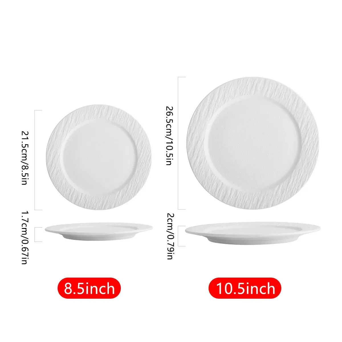 Ceramic Steak Vegetable Dessert Salad Plate Home Dinner Plate Kitchen Dining - 10.5inch