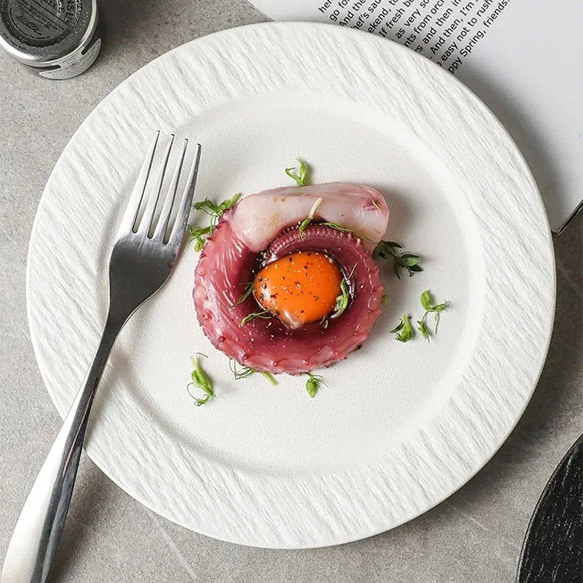 Ceramic Steak Vegetable Dessert Salad Plate Home Dinner Plate Kitchen Dining - 10.5inch