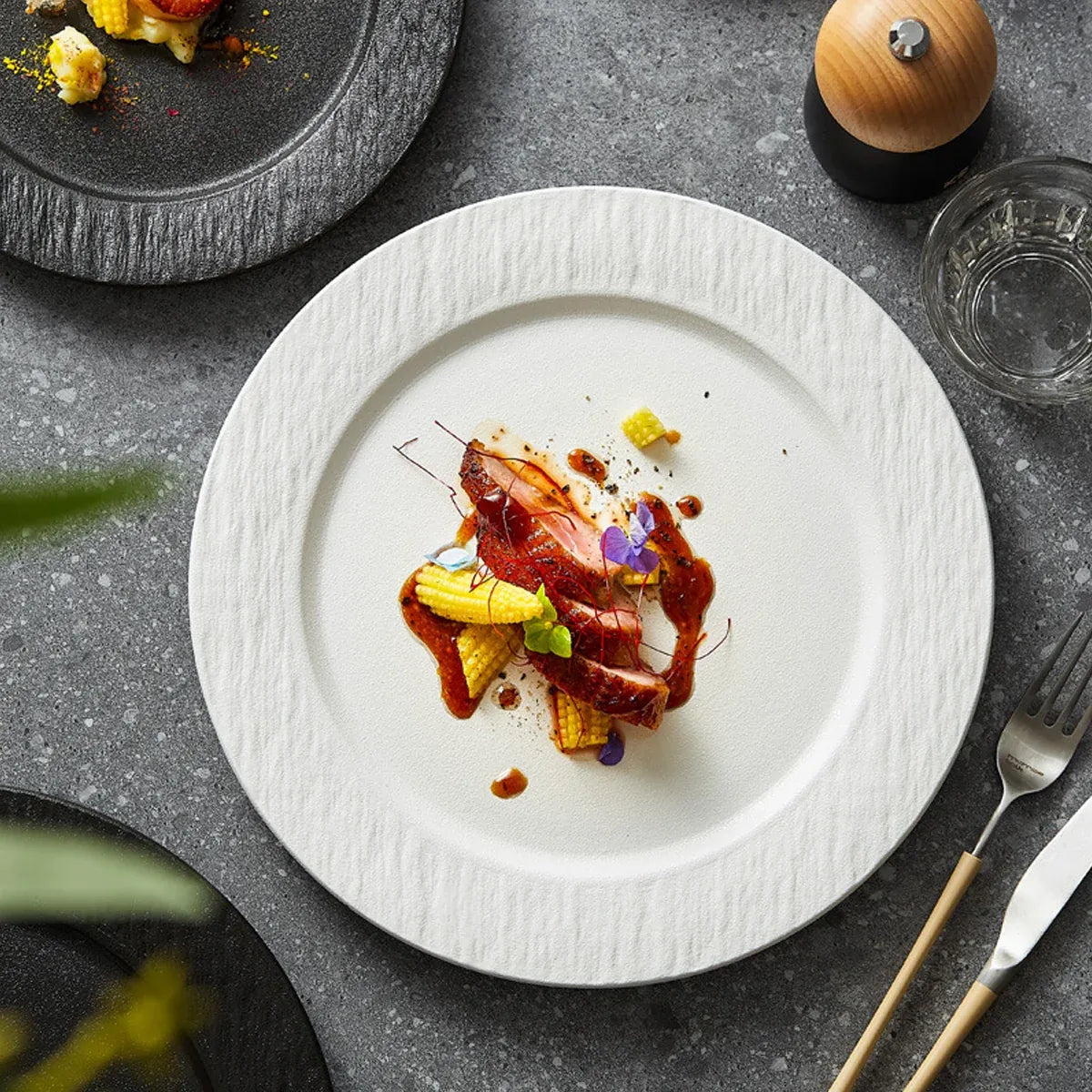 Ceramic Steak Vegetable Dessert Salad Plate Home Dinner Plate Kitchen Dining - 10.5inch