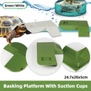 Turtle Climbing Platform Inclined Basking Ramp for Breeding Box Aquarium Habitat - Green