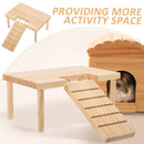 Hamster Wood Stand Platform with Ladder Small Animal Toy Hamster Rat Accessories - L-shape