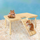 Hamster Wood Stand Platform with Ladder Small Animal Toy Hamster Rat Accessories - L-shape
