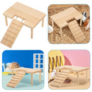 Hamster Wood Stand Platform with Ladder Small Animal Toy Hamster Rat Accessories - U-shape