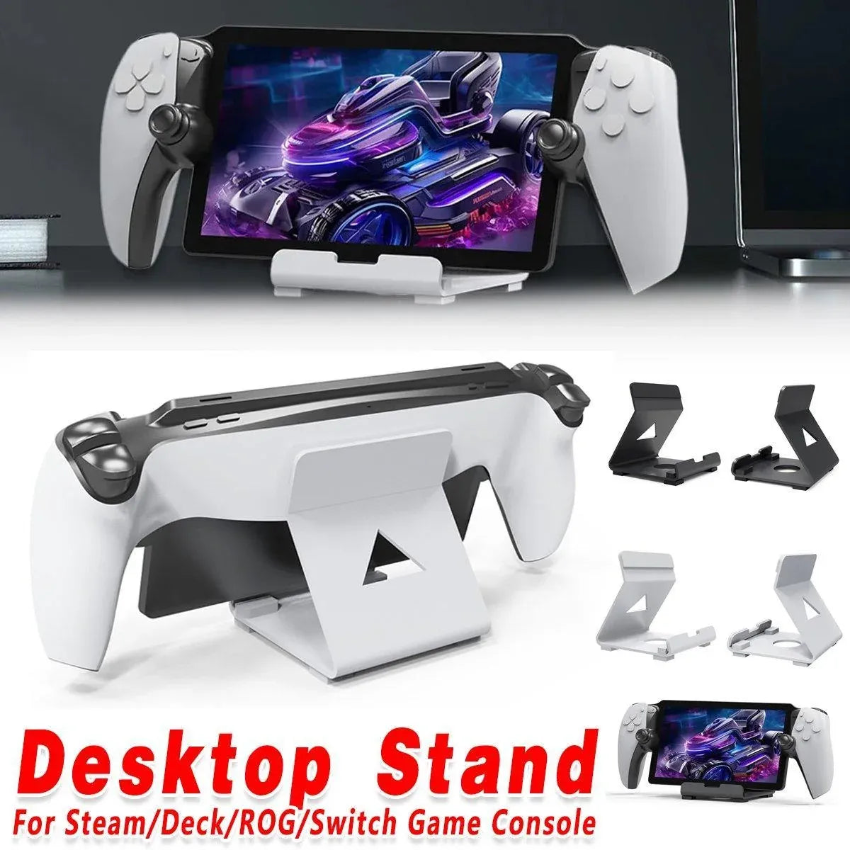 Handheld Device Desktop Stand Adjustable Dock for Switch Steam ROG Deck - Black