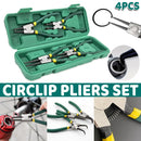 4 Piece Circlip Pliers Set 7 Inch Internal and External Straight and Bent Nose Tools