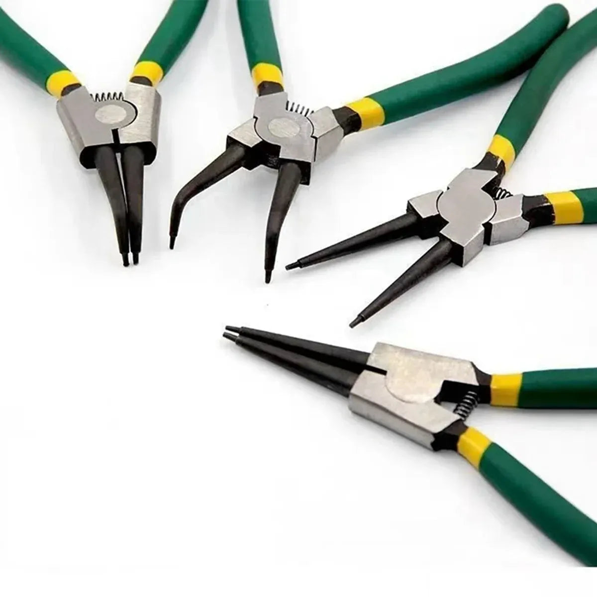 4 Piece Circlip Pliers Set 7 Inch Internal and External Straight and Bent Nose Tools