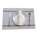4X Anti-Slip Woven Placemat Waterproof Oil-proof Placemat Heat Resistant PVC Mat - Blue