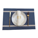 4X Anti-Slip Woven Placemat Waterproof Oil-proof Placemat Heat Resistant PVC Mat - Blue