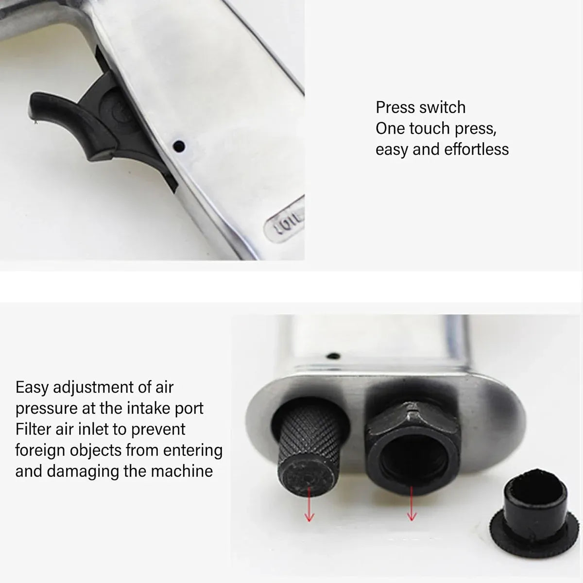 150mm Pneumatic Air Hammer Kit with 4 Chisels Heavy Duty Tool for Workshop Use