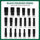 20PCS 1/2 Inch Drive Socket Set 8mm to 32mm with Case Chrome Vanadium Steel