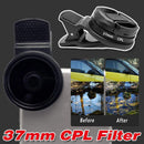 Black 37 mm Clip-On CPL Camera Filter Set - 2 Pieces
