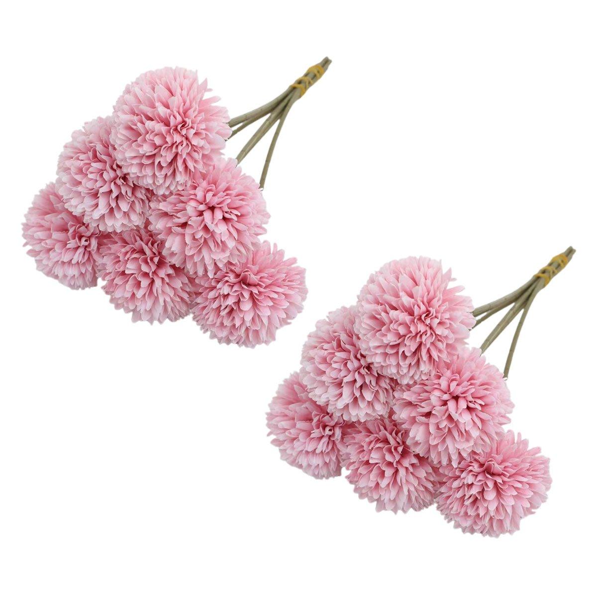 12pcs Artificial Dandelion Fake Flower Simulation Arrangement Desktop Decoration - Blue