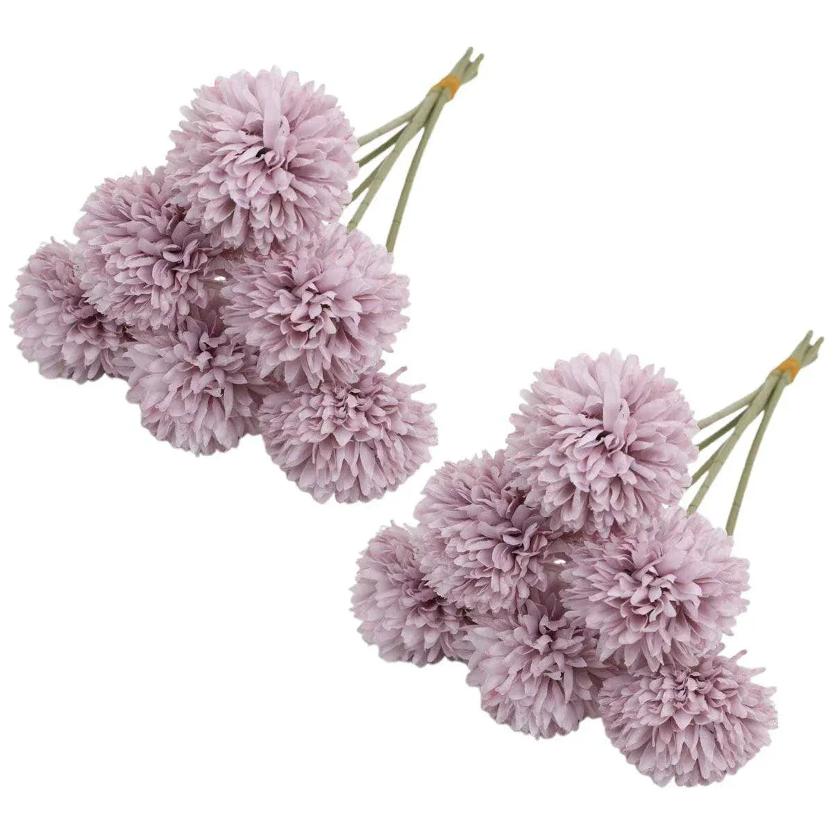 12pcs Artificial Dandelion Fake Flower Simulation Arrangement Desktop Decoration - Purple