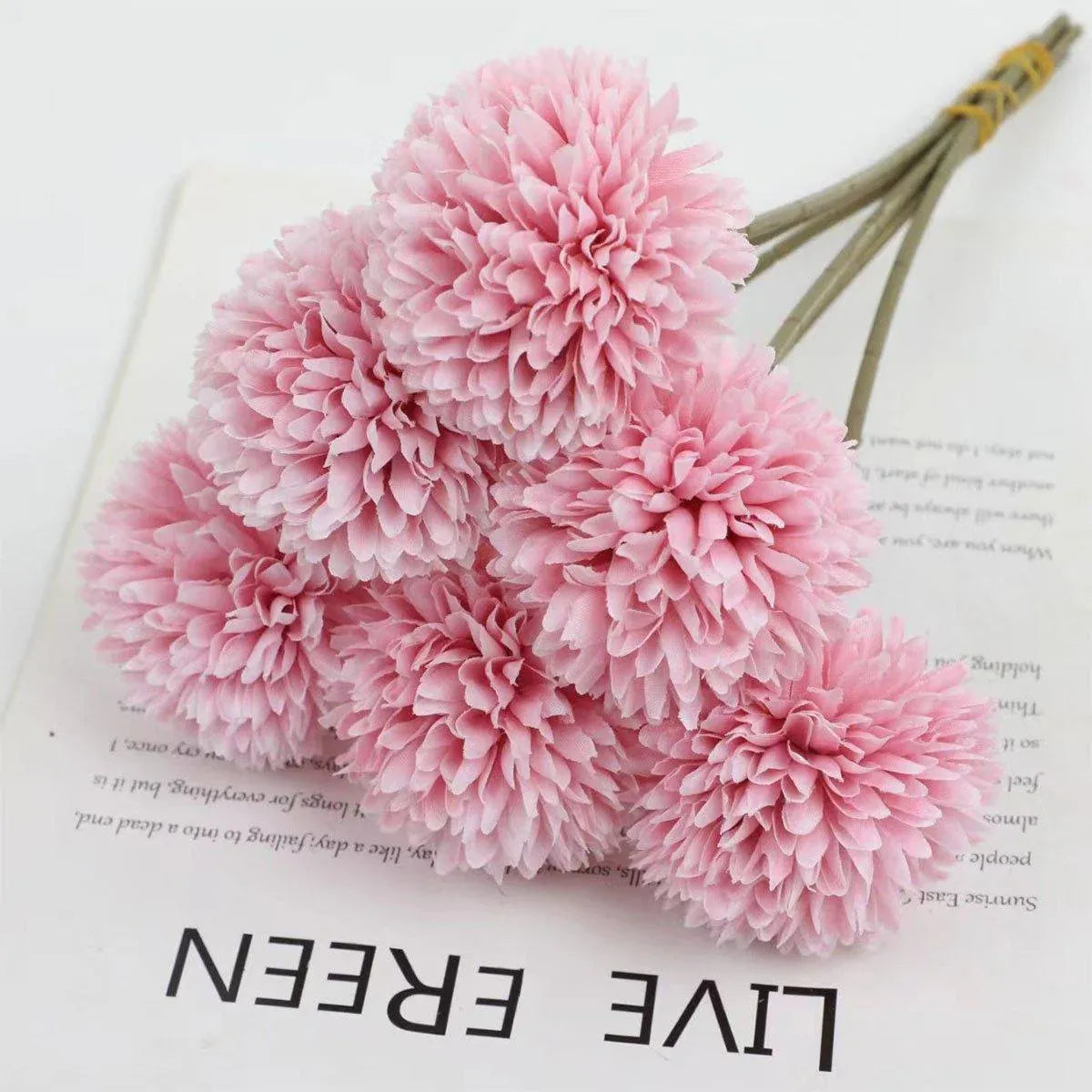 12pcs Artificial Dandelion Fake Flower Simulation Arrangement Desktop Decoration - Purple