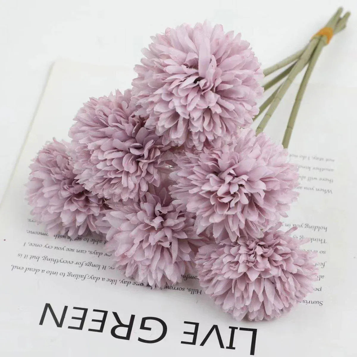 12pcs Artificial Dandelion Fake Flower Simulation Arrangement Desktop Decoration - Purple