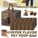 18Rolls / 270Bags Coffee Scented Disposable Pet Waste Bags Poop Bags Leak Proof