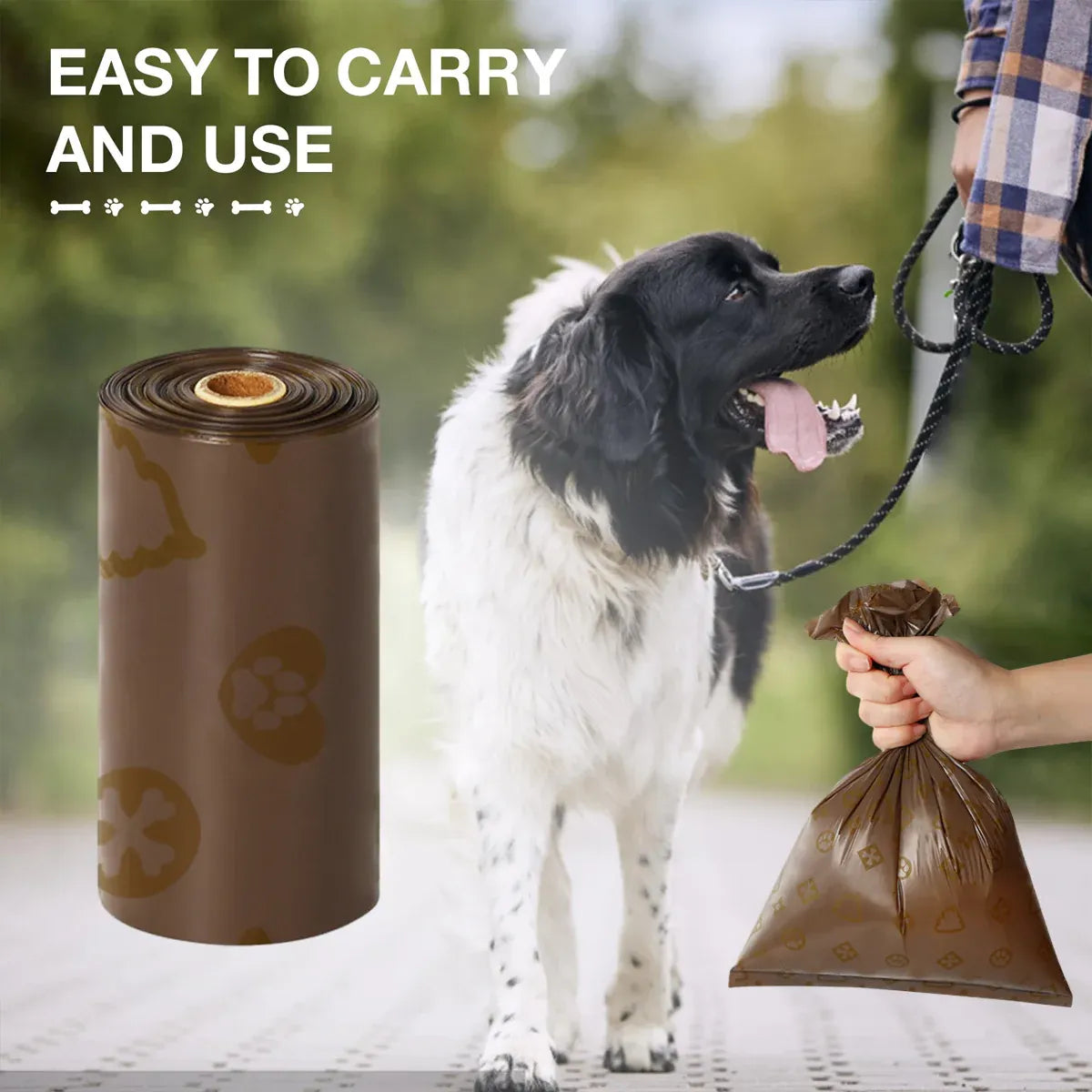 18Rolls / 270Bags Coffee Scented Disposable Pet Waste Bags Poop Bags Leak Proof