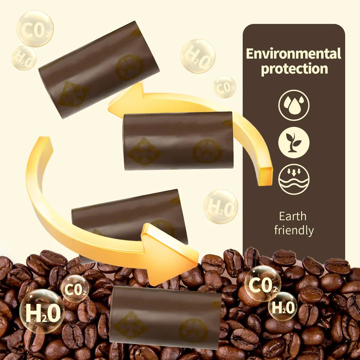 18Rolls / 270Bags Coffee Scented Disposable Pet Waste Bags Poop Bags Leak Proof