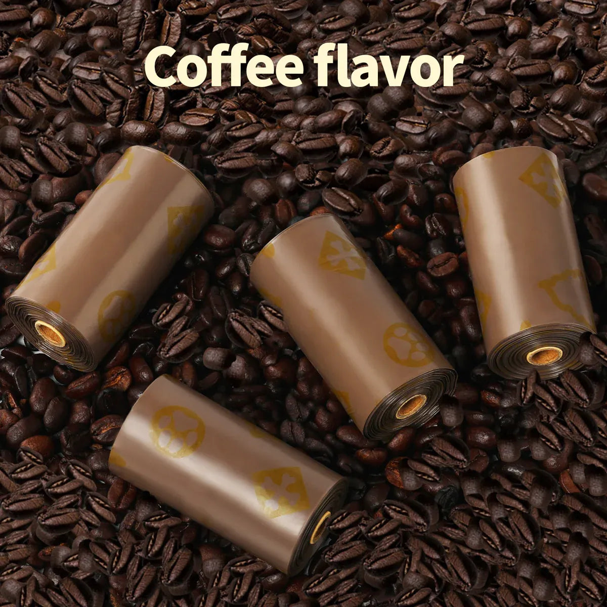 18Rolls / 270Bags Coffee Scented Disposable Pet Waste Bags Poop Bags Leak Proof