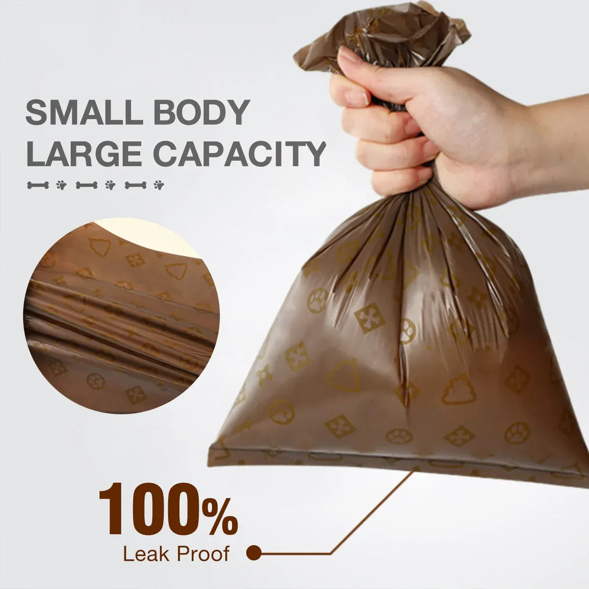 18Rolls / 270Bags Coffee Scented Disposable Pet Waste Bags Poop Bags Leak Proof