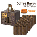 18Rolls / 270Bags Coffee Scented Disposable Pet Waste Bags Poop Bags Leak Proof