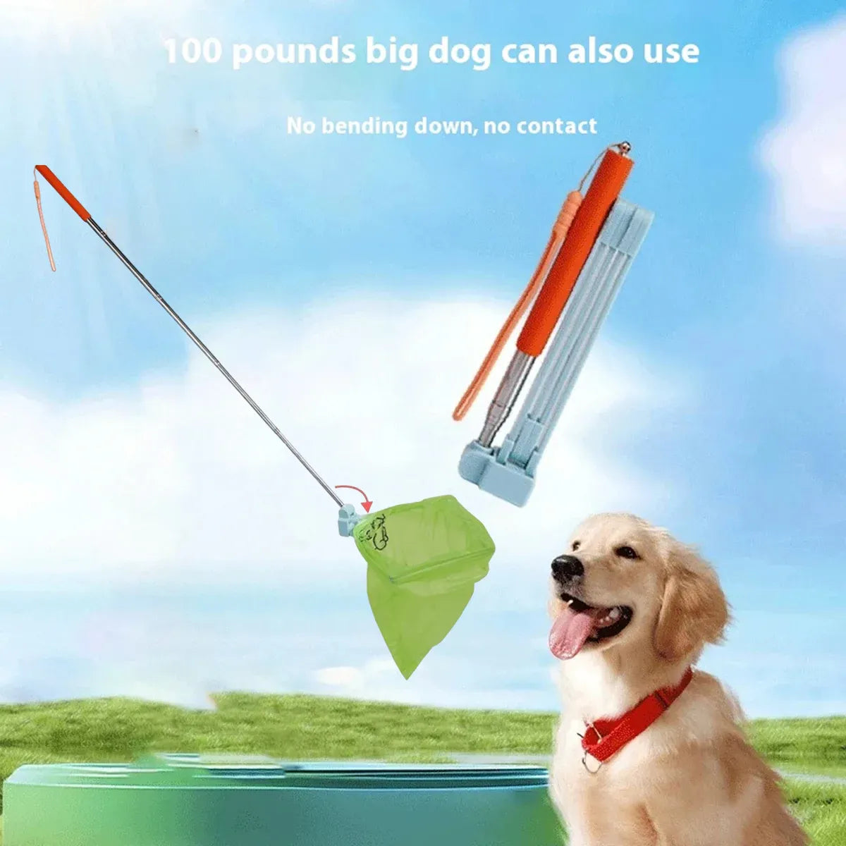 Portable Poop Picker Non Slip Handle Waste Bag Holder for Outdoor Cleaning Use