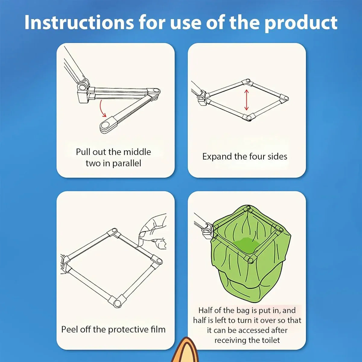 Portable Poop Picker Non Slip Handle Waste Bag Holder for Outdoor Cleaning Use