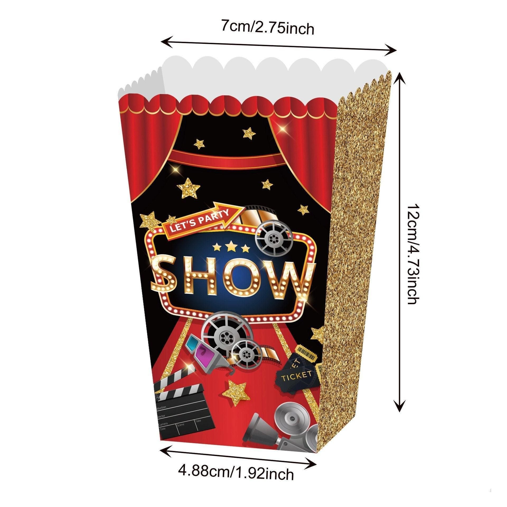 24 PCS Movie Night Snack Trays Popcorn Food Drink Holder Cinema Party Supplies - 24pcs-KY001 Sold separately