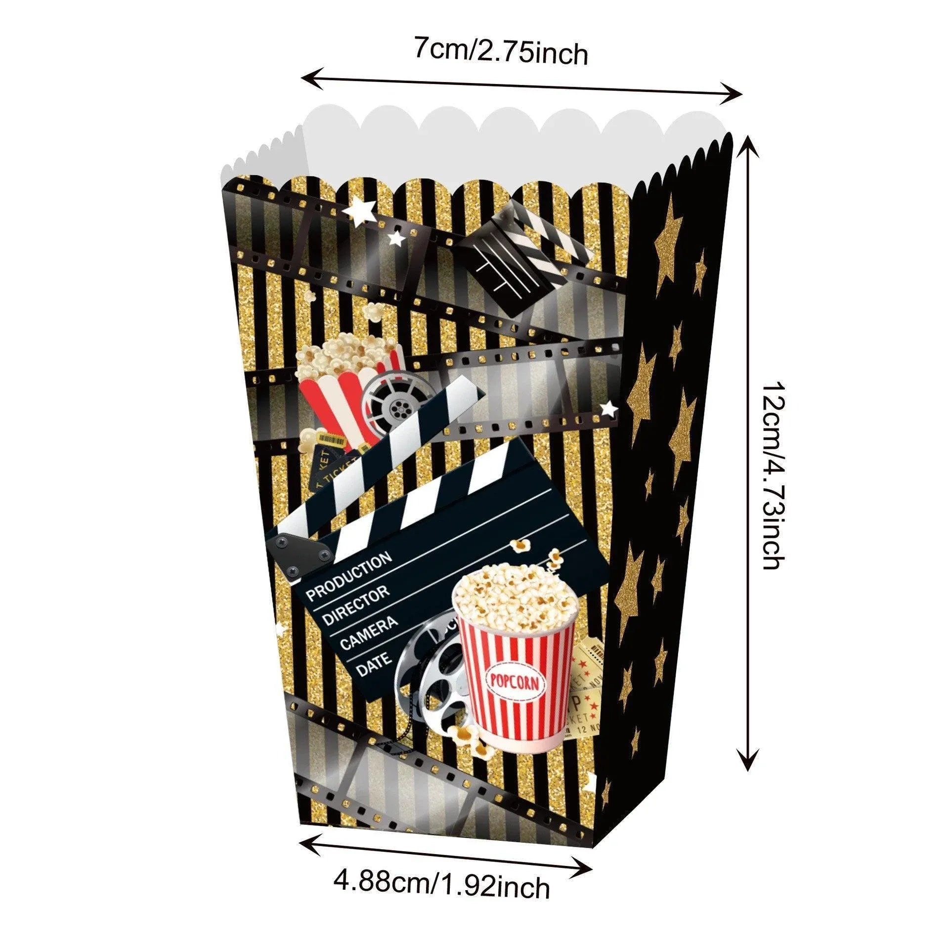 24 PCS Movie Night Snack Trays Popcorn Food Drink Holder Cinema Party Supplies - 24pcs-KY001 Sold separately