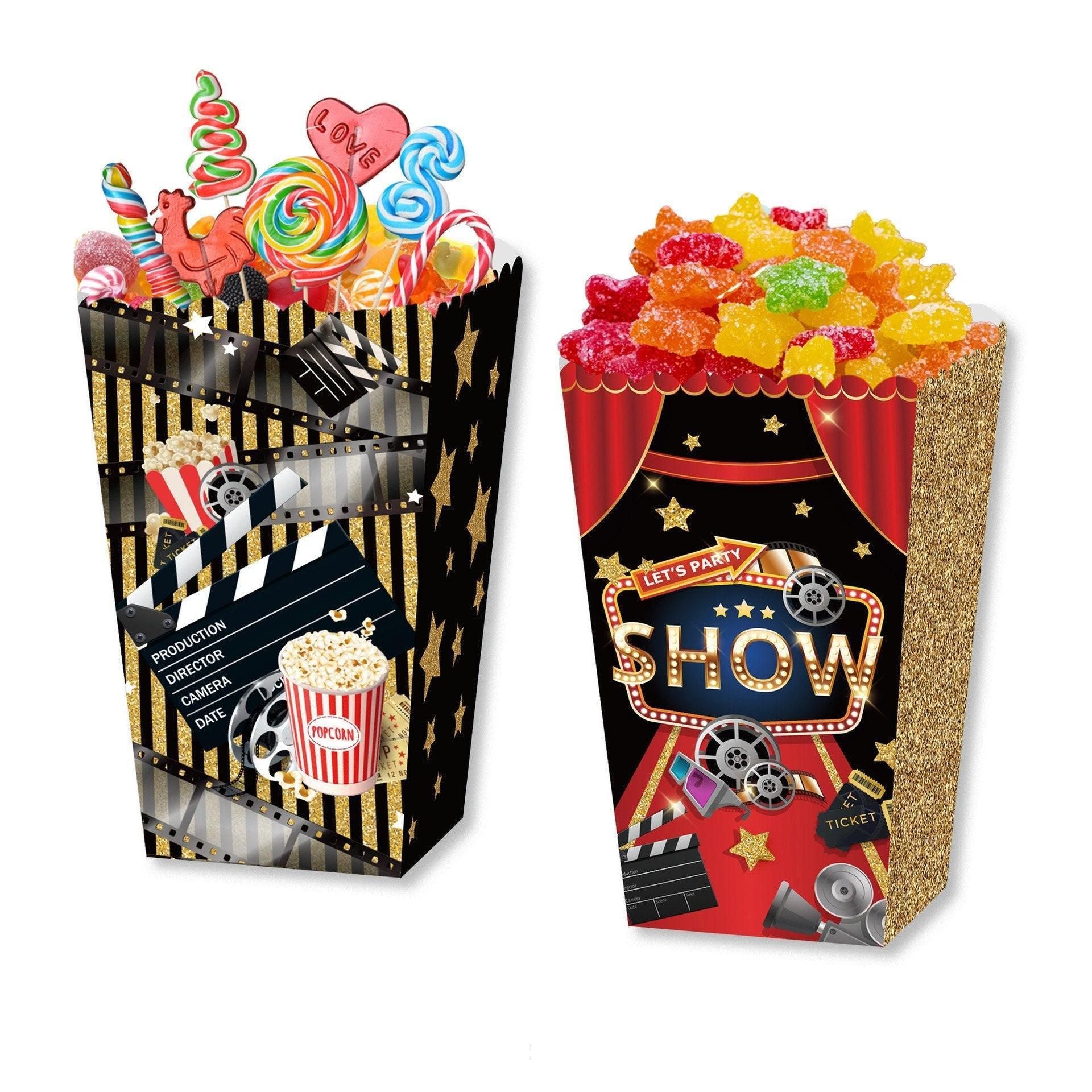 24 PCS Movie Night Snack Trays Popcorn Food Drink Holder Cinema Party Supplies - 24pcs-KY001 Sold separately