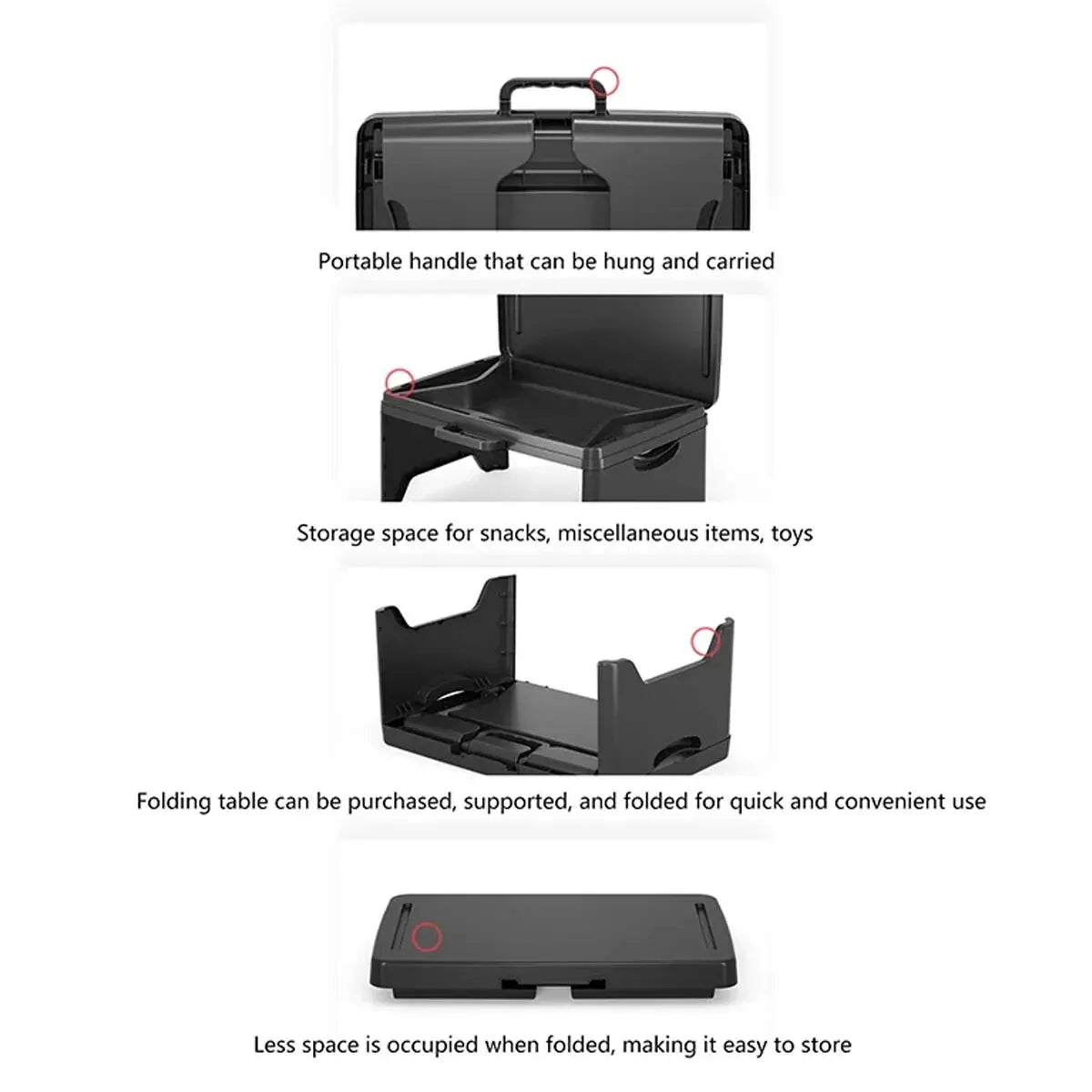 Portable Multifunctional Folding Table Lap Desk Lightweight Home Bedroom Use - Black