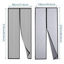 Striped Screen Door Curtain Mesh with Auto Close for Insect Protection and Ventilation - 80*210cm