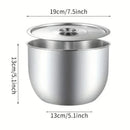 Stainless Steel Basin Kitchen Soup Pot with Lid Cooking Household Use Durable