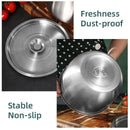 Stainless Steel Basin Kitchen Soup Pot with Lid Cooking Household Use Durable