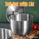 Stainless Steel Basin Kitchen Soup Pot with Lid Cooking Household Use Durable