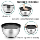 5-Bowl Nested Mixing Set with 5 Black Lids