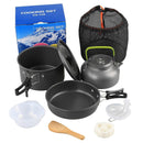 Lightweight Camping Cookware Set Outdoor Cooking Gear 3 Piece Travel Cook Set - Black