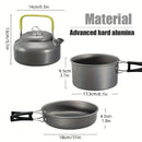 Lightweight Camping Cookware Set Outdoor Cooking Gear 3 Piece Travel Cook Set - Black