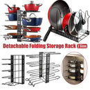 Multi-Layer Vertical Pot Lid Storage Rack Folding Kitchen Countertop Organizer - 5th-Floor