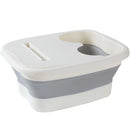 Foldable Foot Tub Portable Large Capacity Foot Basin for Home Bathroom Spa and Travel - White