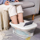 Foldable Foot Tub Portable Large Capacity Foot Basin for Home Bathroom Spa and Travel - White