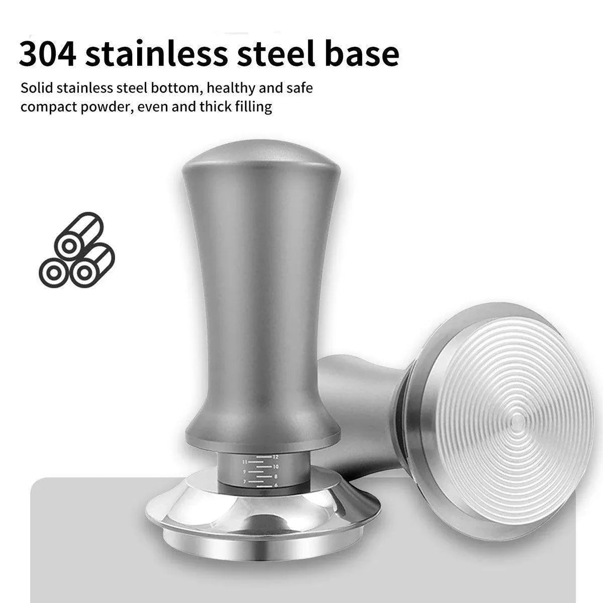 Adjustable Coffee Tamper with Scale Constant Pressure Espresso Powder Press Tool - Silver-58mm