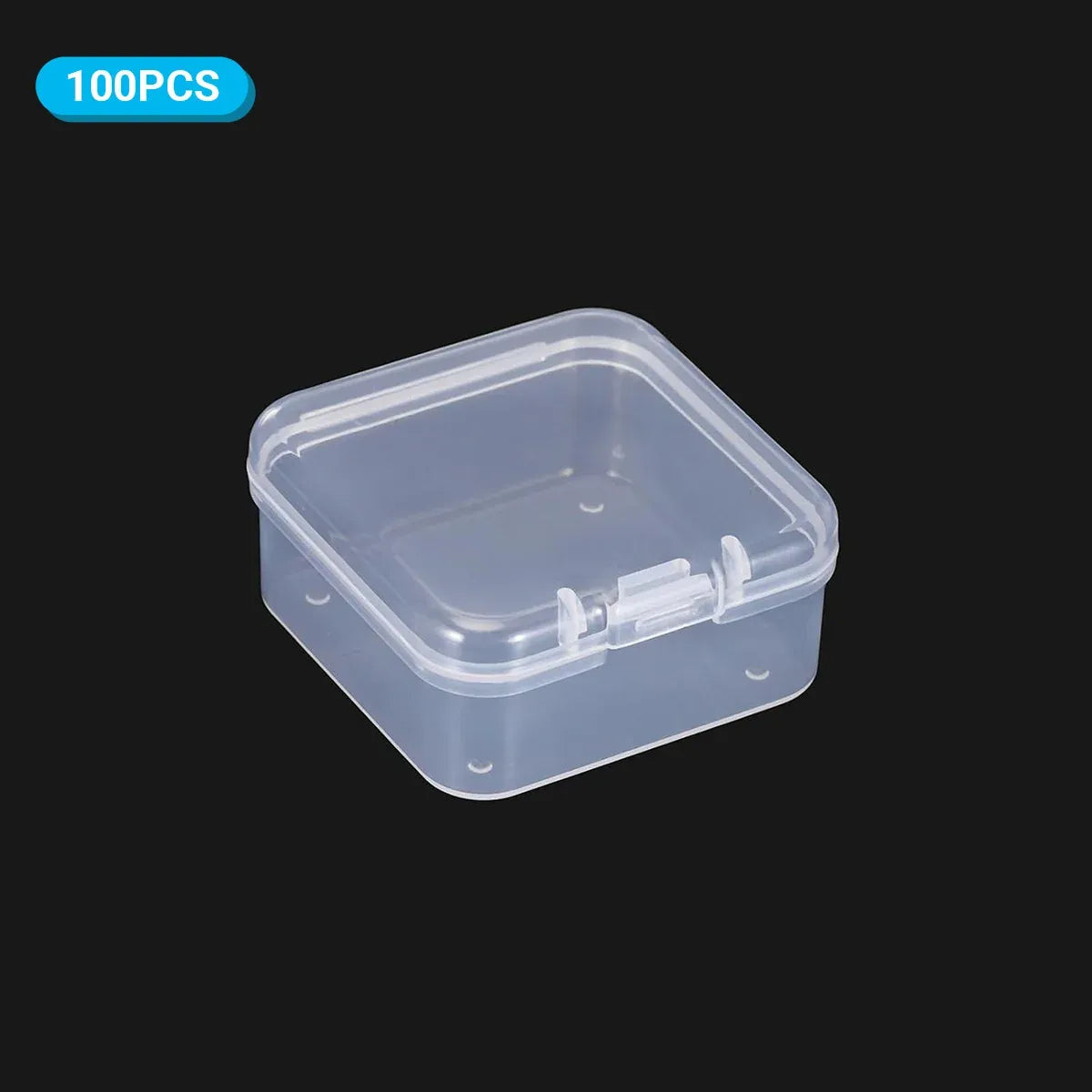 100PCS Transparent Plastic Storage Boxes Storage for jewelry Craft Beads Parts - 52x52x20mm