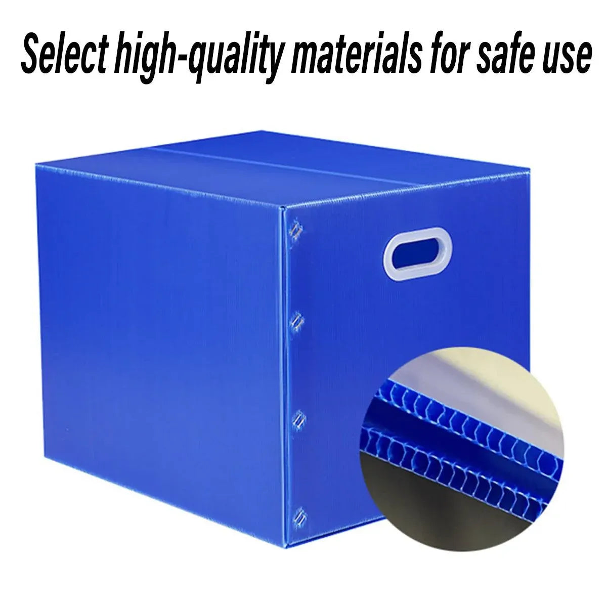 Large Capacity Waterproof Plastic Storage Box Foldable Moving Organizer Durable - 70x50x50cm