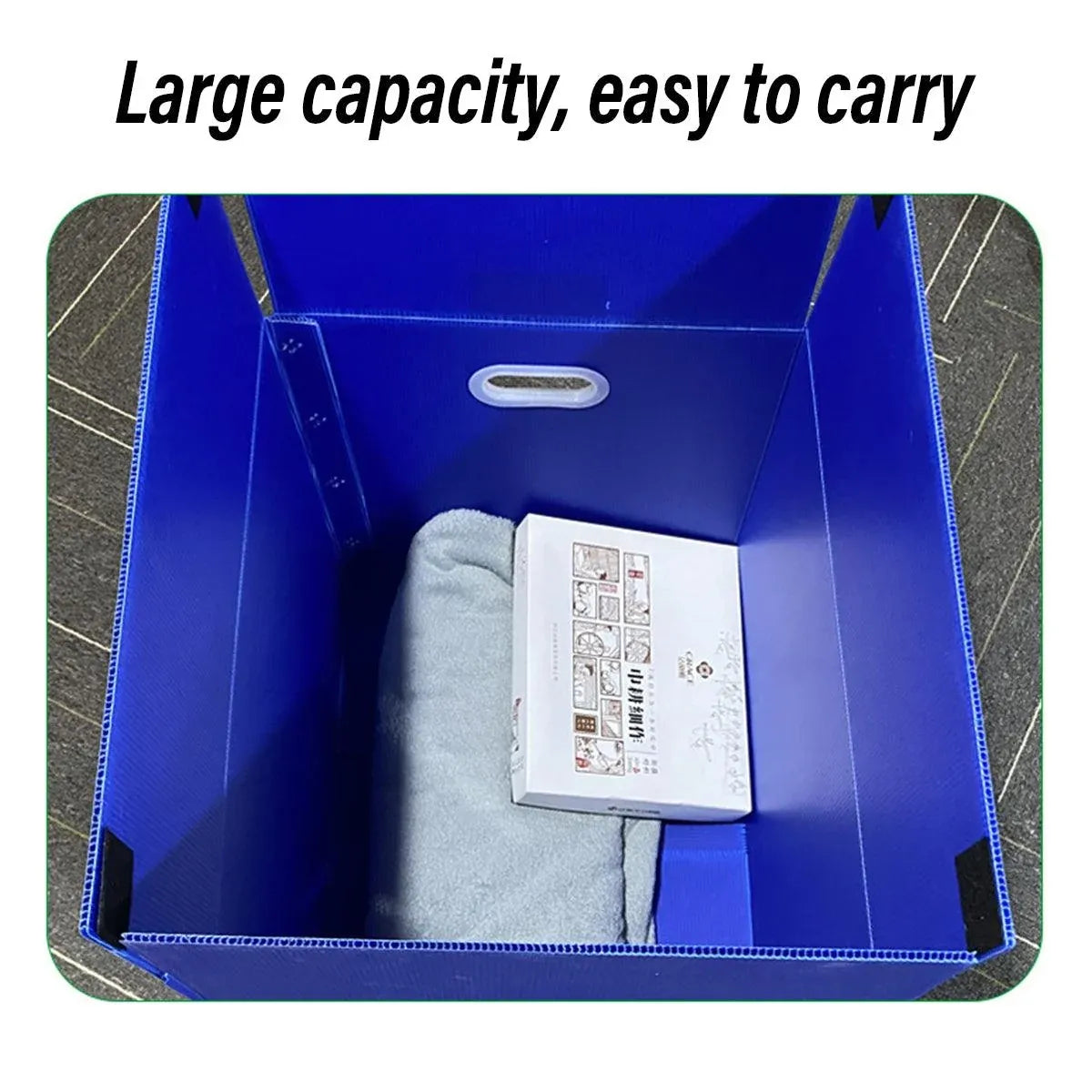 Large Capacity Waterproof Plastic Storage Box Foldable Moving Organizer Durable - 70x50x50cm