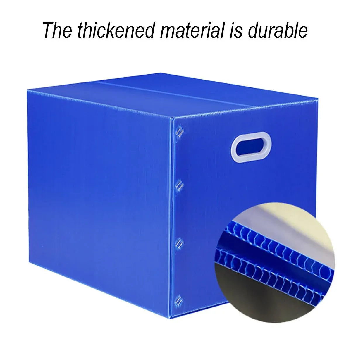 Large Capacity Waterproof Plastic Storage Box Foldable Moving Organizer Durable - 70x50x50cm
