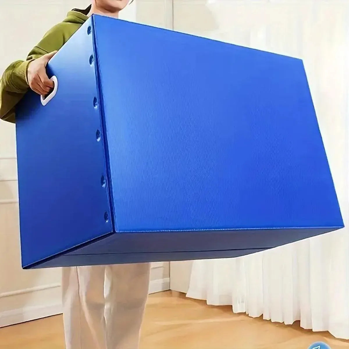 Large Capacity Waterproof Plastic Storage Box Foldable Moving Organizer Durable - 70x50x50cm