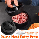 Manual Hamburger Press Round Meat Patty Mould BBQ with 100 Wax Discs