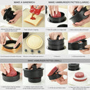 Manual Hamburger Press Round Meat Patty Mould BBQ with 100 Wax Discs